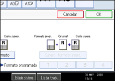 Ilustración de la pantalla del panel de operaciones