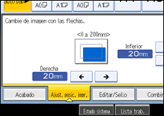 Ilustración de la pantalla del panel de operaciones
