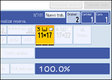 Ilustración de la pantalla del panel de operaciones