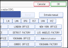 Ilustración de la pantalla del panel de operaciones