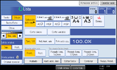 Ilustración de la pantalla del panel de operaciones