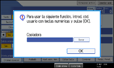 Ilustración de la pantalla del panel de operaciones