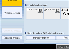 Ilustración de la pantalla del panel de operaciones