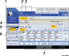 Ilustración de leyenda numerada de la pantalla del panel de operaciones
