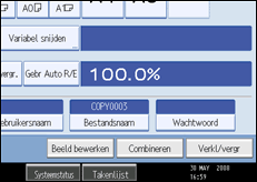 Schermafbeelding bedieningspaneel
