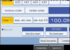 Schermafbeelding bedieningspaneel
