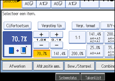 Schermafbeelding bedieningspaneel