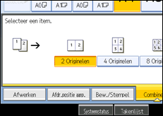 Schermafbeelding bedieningspaneel