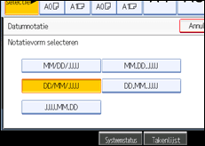 Schermafbeelding bedieningspaneel