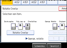 Schermafbeelding bedieningspaneel