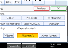 Schermafbeelding bedieningspaneel