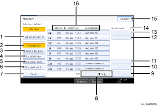 Genummerde callout-illustratie schermillustratie bedieningspaneel