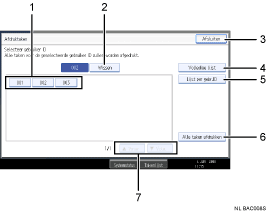 Genummerde callout-illustratie schermillustratie bedieningspaneel
