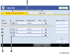 Genummerde callout-illustratie schermillustratie bedieningspaneel