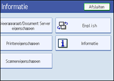 Schermafbeelding Bedieningspaneel