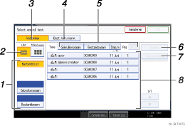Genummerde oproepafbeelding schermafbeelding bedieningspaneel
