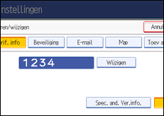 Schermafbeelding Bedieningspaneel