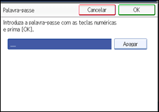 Imagem do ecrã do painel de operação