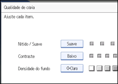 Imagem do ecrã do painel de operação