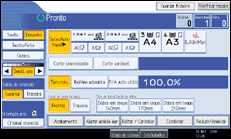 Imagem do ecrã do painel de operação
