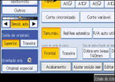 Imagem do ecrã do painel de operação