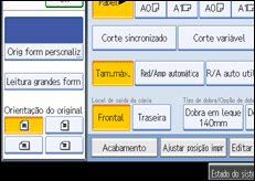 Imagem do ecrã do painel de operação