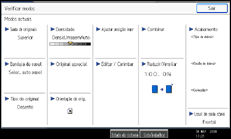 Imagem do ecrã do painel de operação