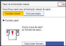 Imagem do ecrã do painel de operação