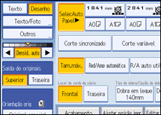 Imagem do ecrã do painel de operação