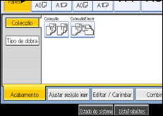 Imagem do ecrã do painel de operação