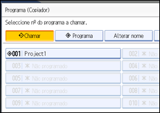 Imagem do ecrã do painel de operação