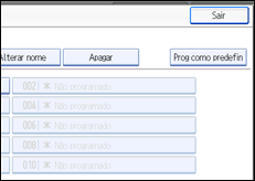 Imagem do ecrã do painel de operação