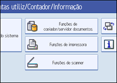 Imagem do ecrã do painel de operação