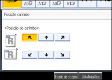 Imagem do ecrã do painel de operação