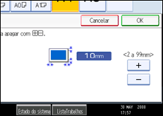 Imagem do ecrã do painel de operação