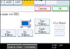 Imagem do ecrã do painel de operação