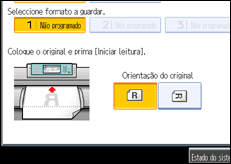Imagem do ecrã do painel de operação