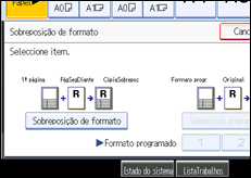 Imagem do ecrã do painel de operação