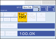 Imagem do ecrã do painel de operação