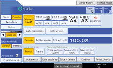 Imagem do ecrã do painel de operação