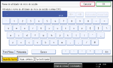 Imagem do ecrã do painel de operação