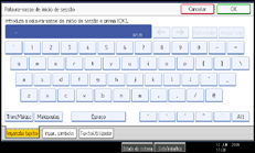 Imagem do ecrã do painel de operação