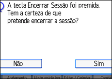 Imagem do ecrã do painel de operação