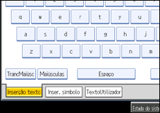 Imagem do ecrã do painel de operação