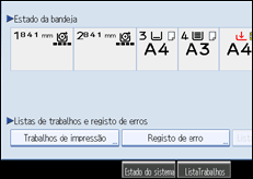 Imagem do ecrã do painel de operações