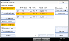 Imagem do ecrã do painel de operações