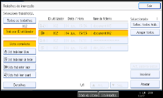 Imagem do ecrã do painel de operações