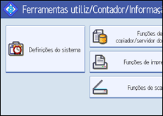 Ilustração do ecrã do painel de operação