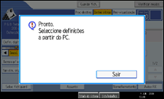 Ilustração do ecrã do painel de operação