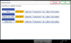 Ilustração do ecrã do painel de operação